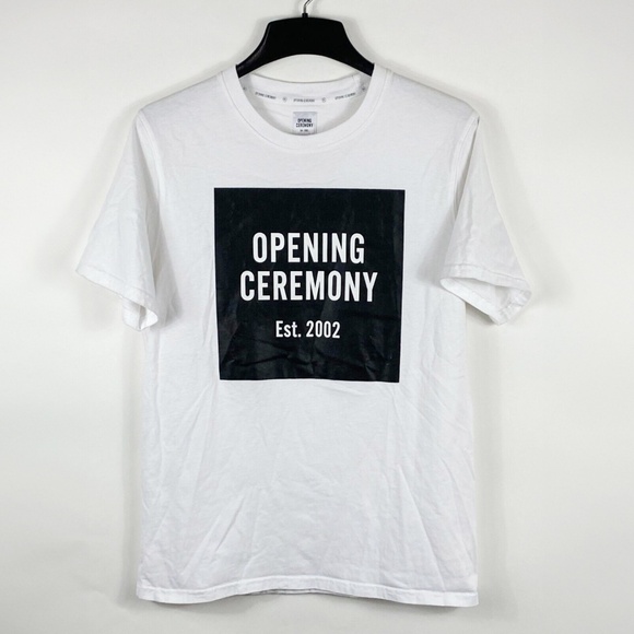 OPENING CEREMONY White Cotton OC Logo Short Sleeve T-Shirt / Size S - Picture 1 of 5